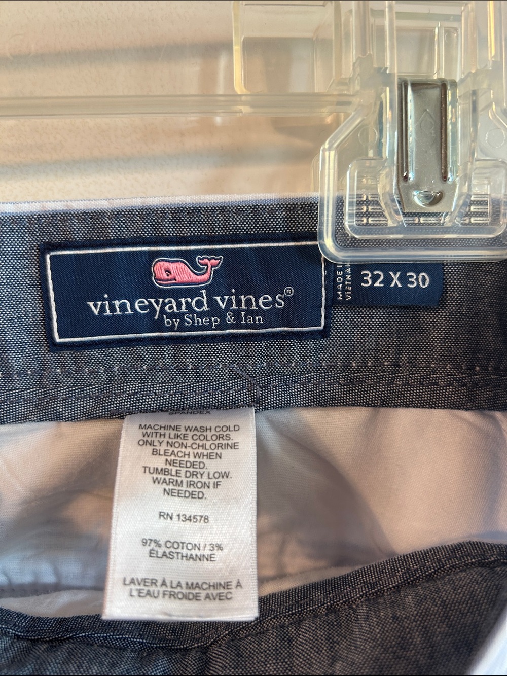 Vineyard Vines Blue and White Seersucker Chinos 32x30 - Picture 2 of 9